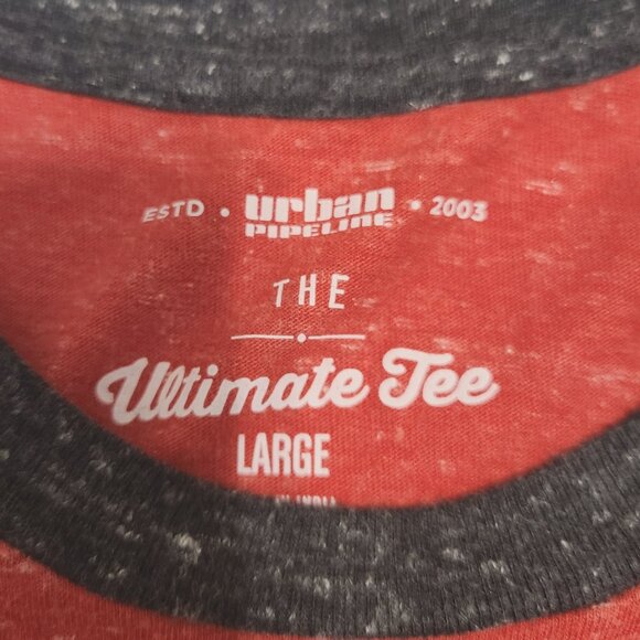 Urban Pipeline Ultimate Tee – Raglan Red & Charcoal – Size L - Picture 4 of 7